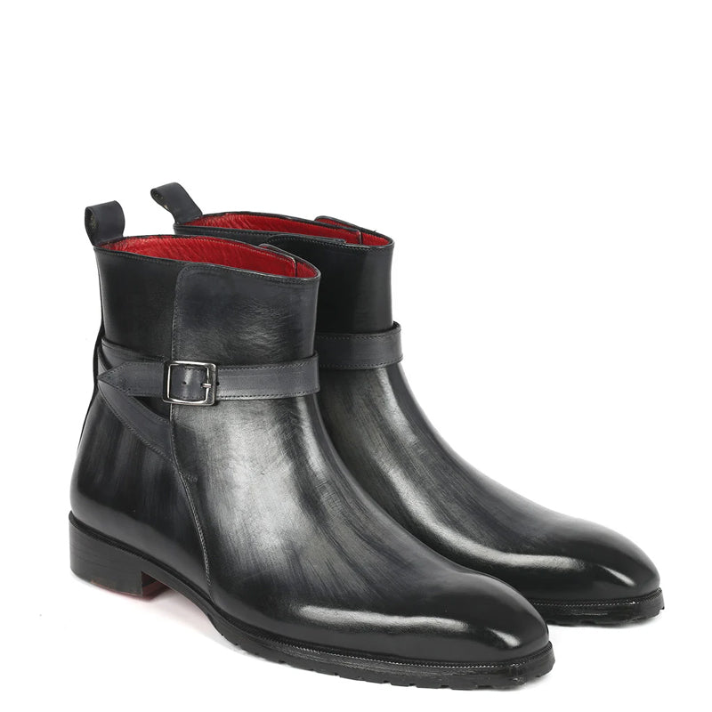 Patina Hand-Painted Leather Jodhpur Boot Black and