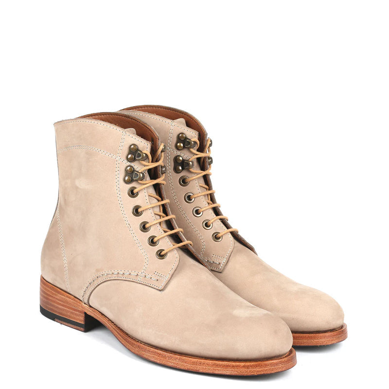 Handmade Lace Up Leather Ankle Boots For Men