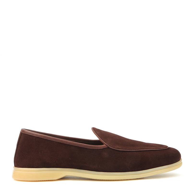 Suede Leather Solid Tan Loafer For Men