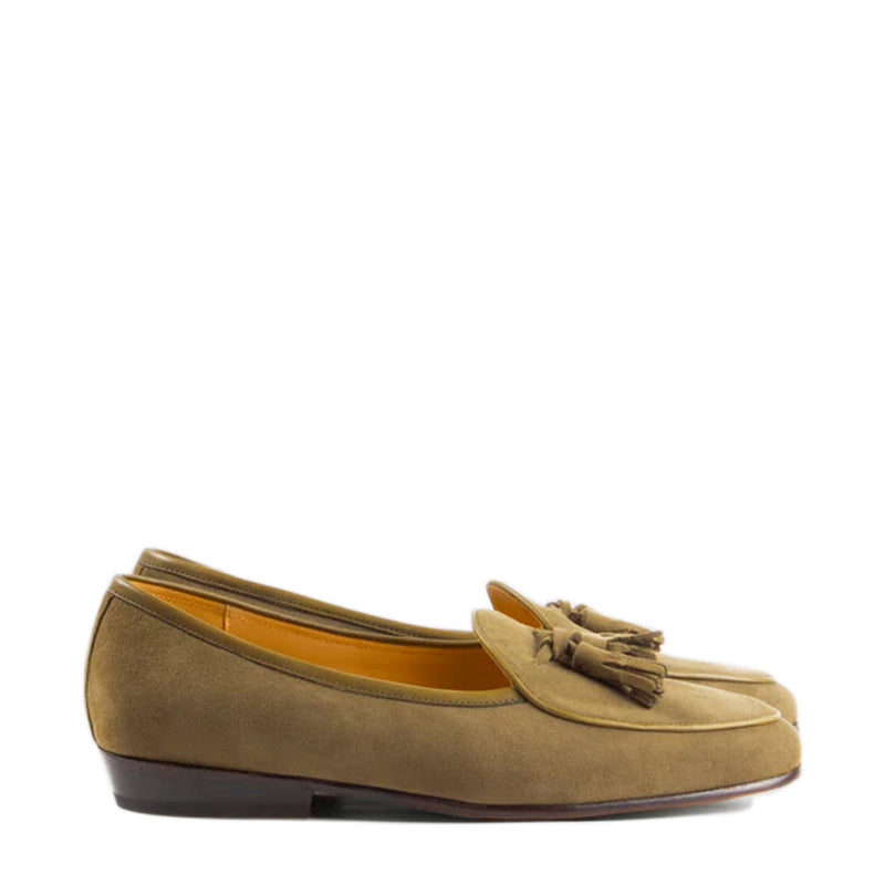Classic Suede Leather Tassel Brown Loafer