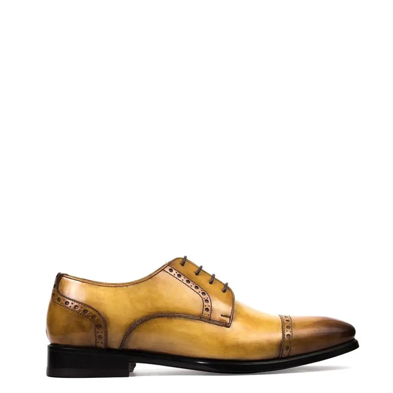 Premium Handmade Leather Cap Toe Oxford Blue Shoe