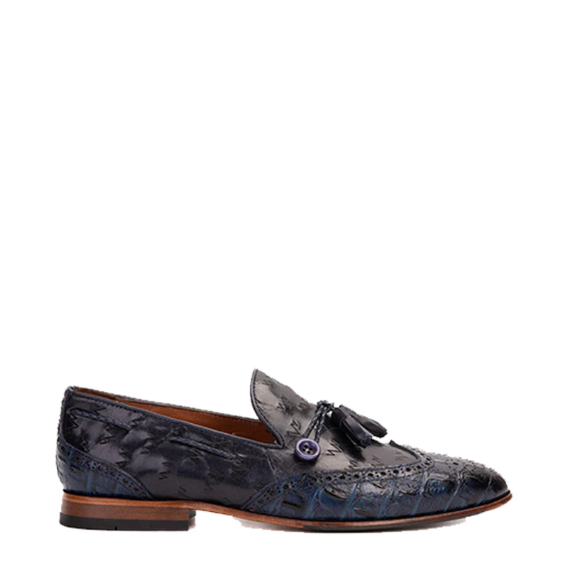 Black Leather Tassel Loafer Men Shoe