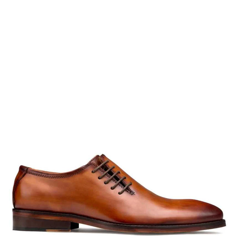 Side Lace Up Wholecut Leather Tan Oxford Shoe
