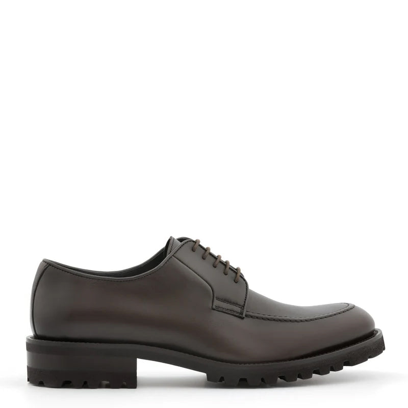 Men Classic Plain Solid Leather Derby Shoe
