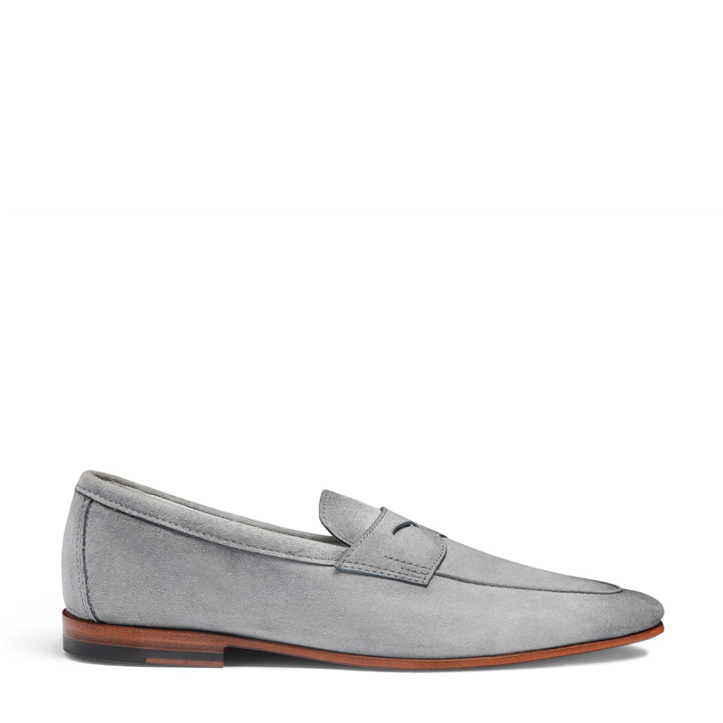 Men Nes Brown Suede Penny Loafers N Classic Slip On