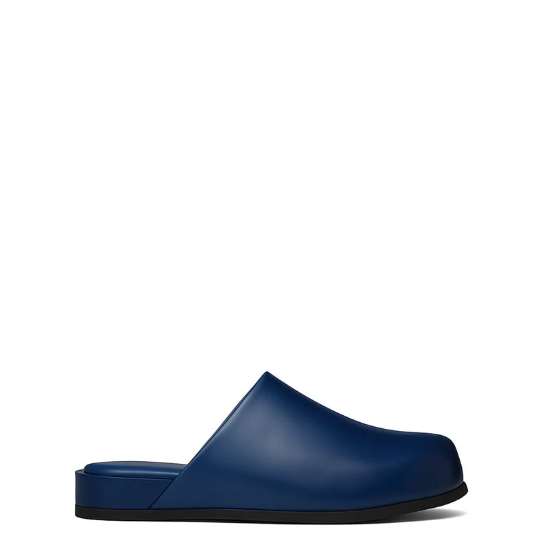 Blue Leather Men Mule