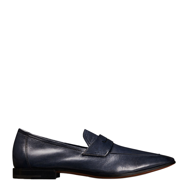 Plain Solid Leather Black Loafer For Men