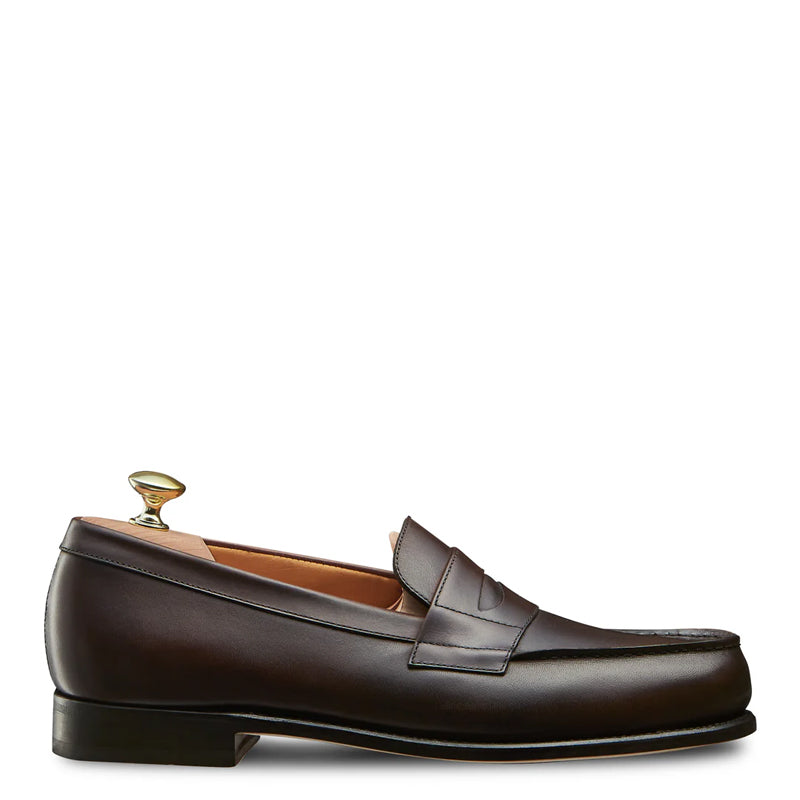 Classic Leather Green Penny Loafer For Men