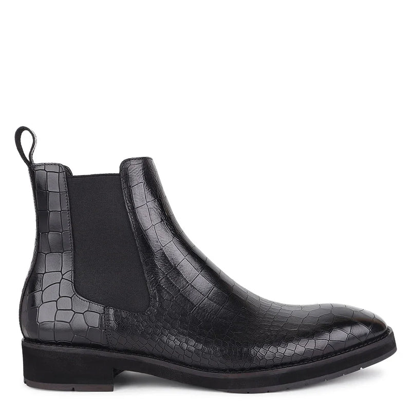 Stylish Croco Italian Leather Chelsea Boot