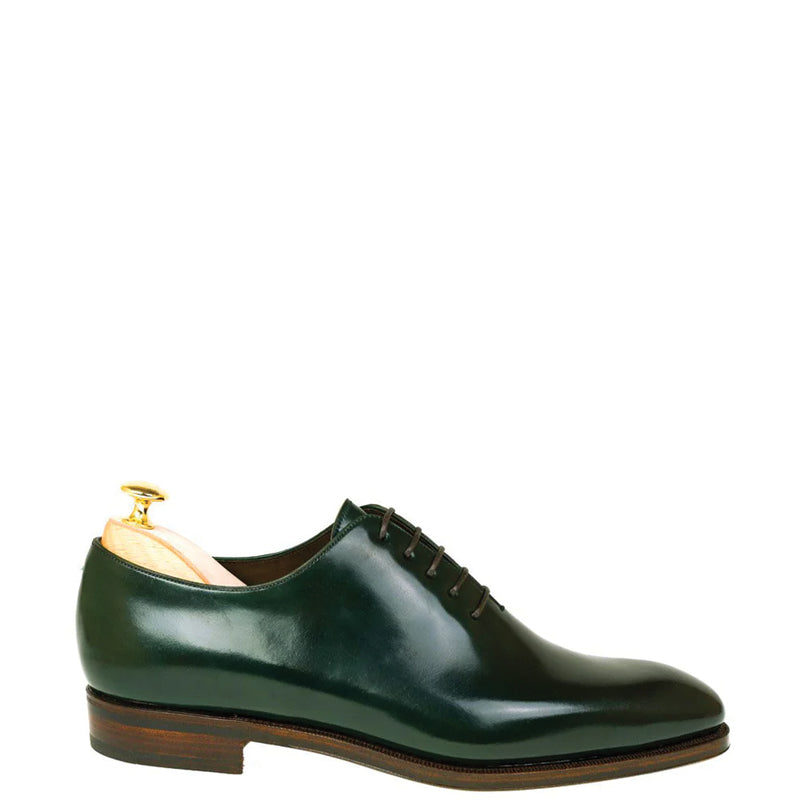 Men Wholecut Plain Shiny Leather Oxford Shoe