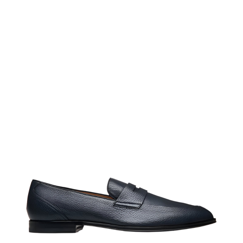 Classic Brown Penny Loafer with Textured Leather