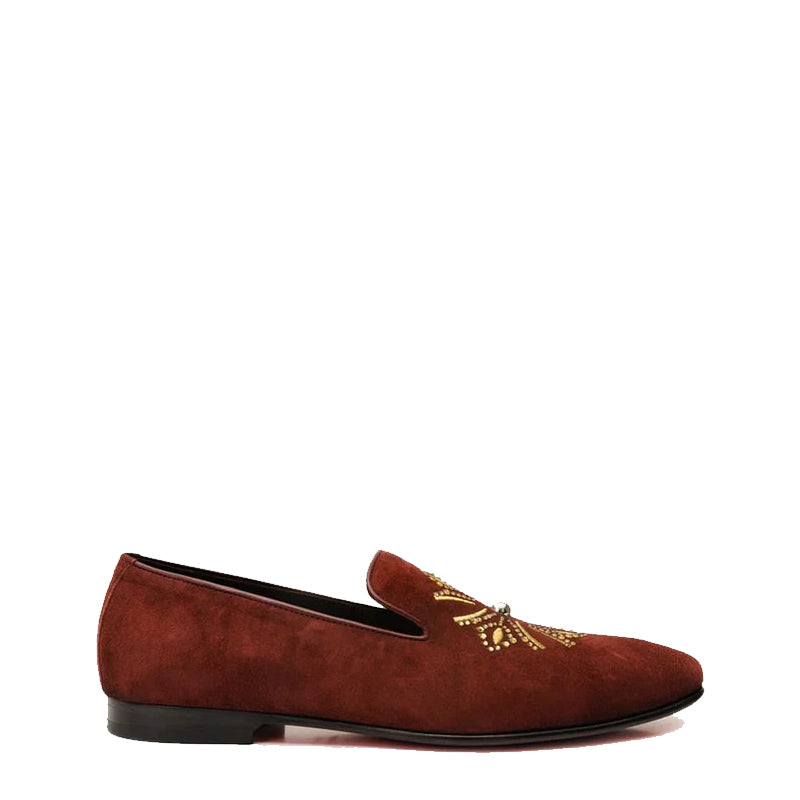 Maroon Suede Slip on Loafer Men Shoe