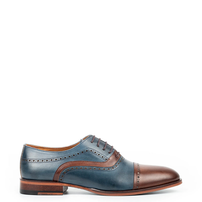 Classic Handpainted Cap Toe Leather Oxford Shoe