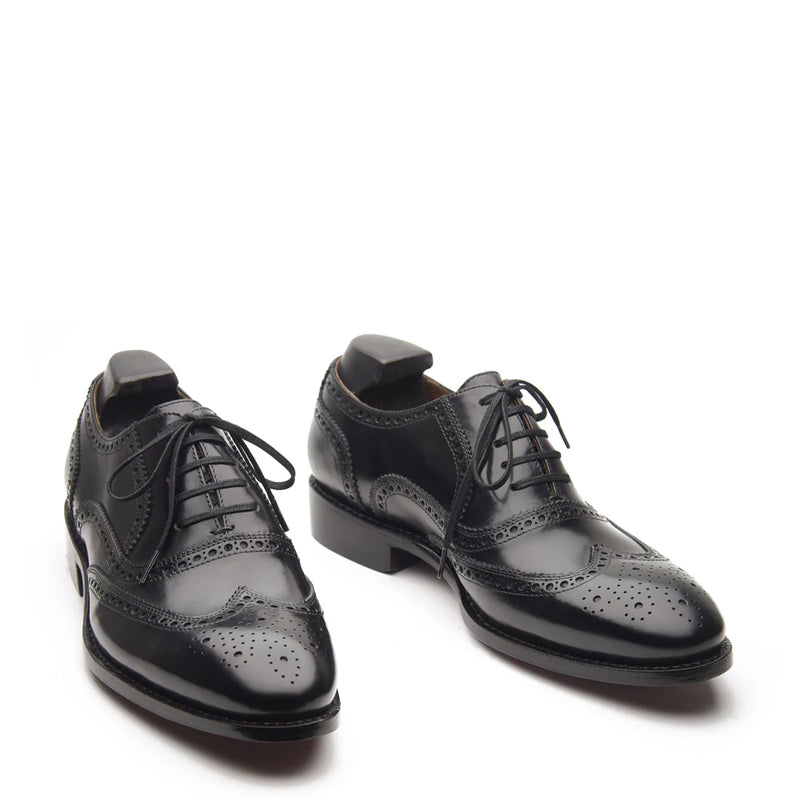 Men Lace-Up Leather Wingtip Oxford Brown Shoe