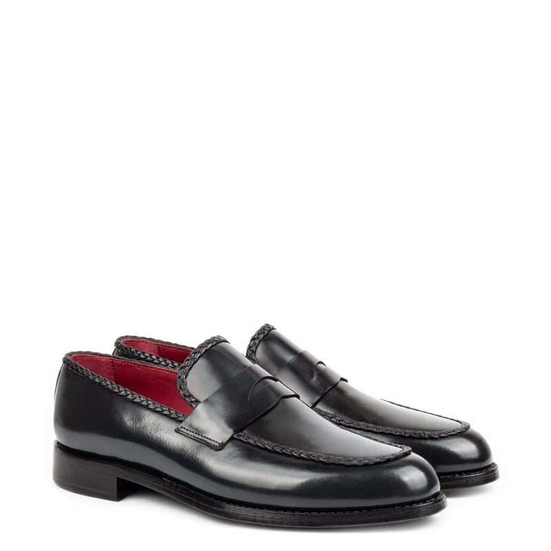 Claasic Design Plain Polished Leather Loafer