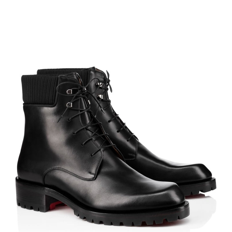 Polished Leather Handmade High Top Ankle Boot