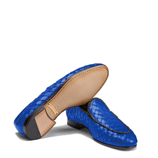 Penny Weaved Leather Loafer Hand Crafted