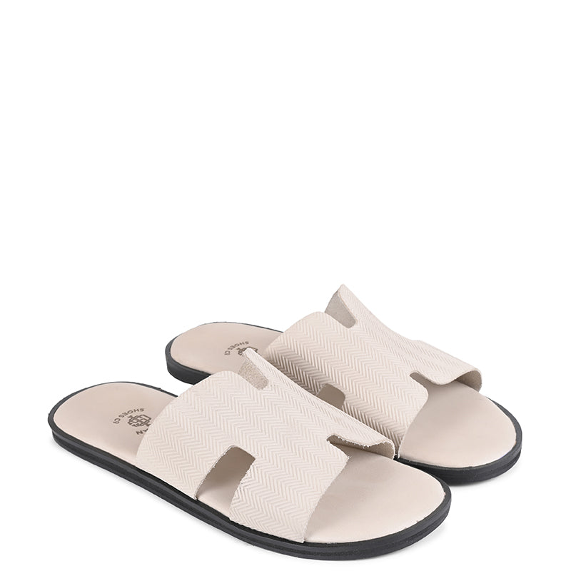 Luxury H-Style Leather Sky Slipper For Men