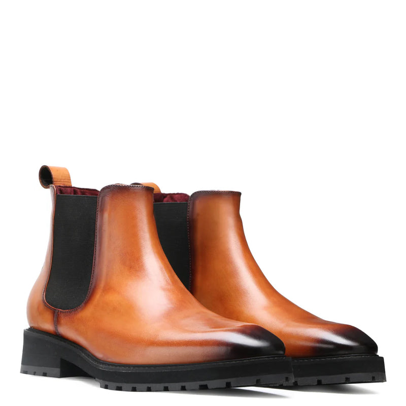 Luxury Mid-Top Leather Chelsea Boot