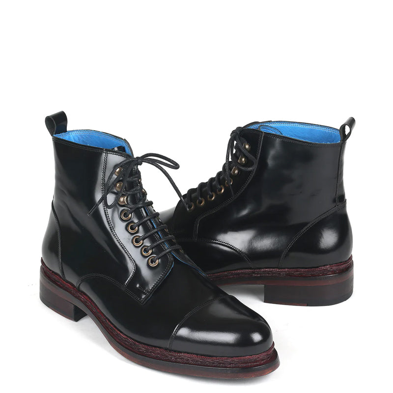 Men Polished Leather Ankle Boot