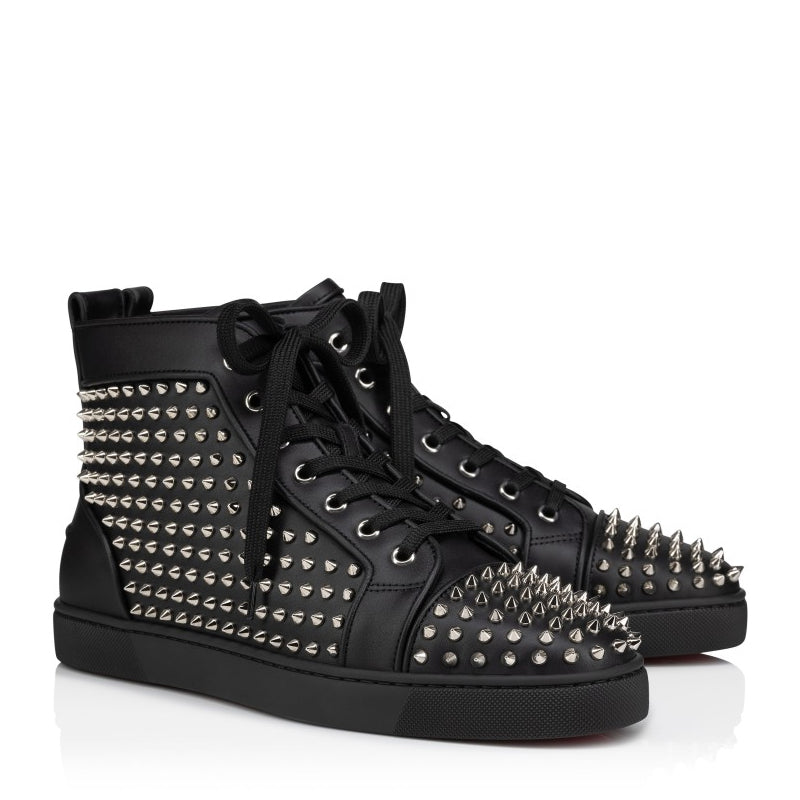 Men Casual Leather Lace Up High Sneakers