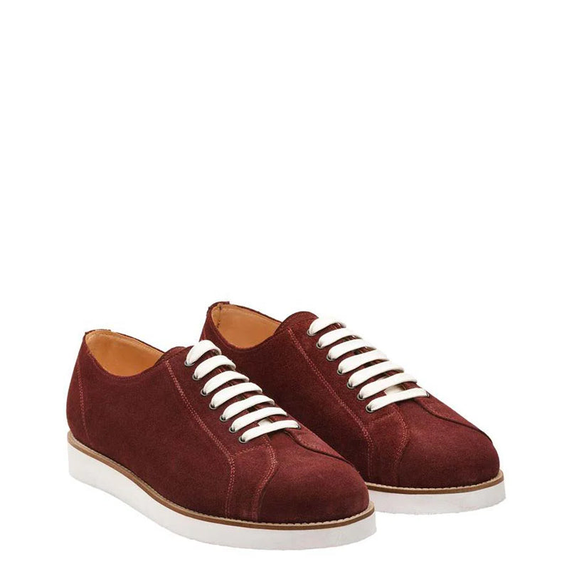 Classic Handmade Suede Lace-Up Tan Sneaker