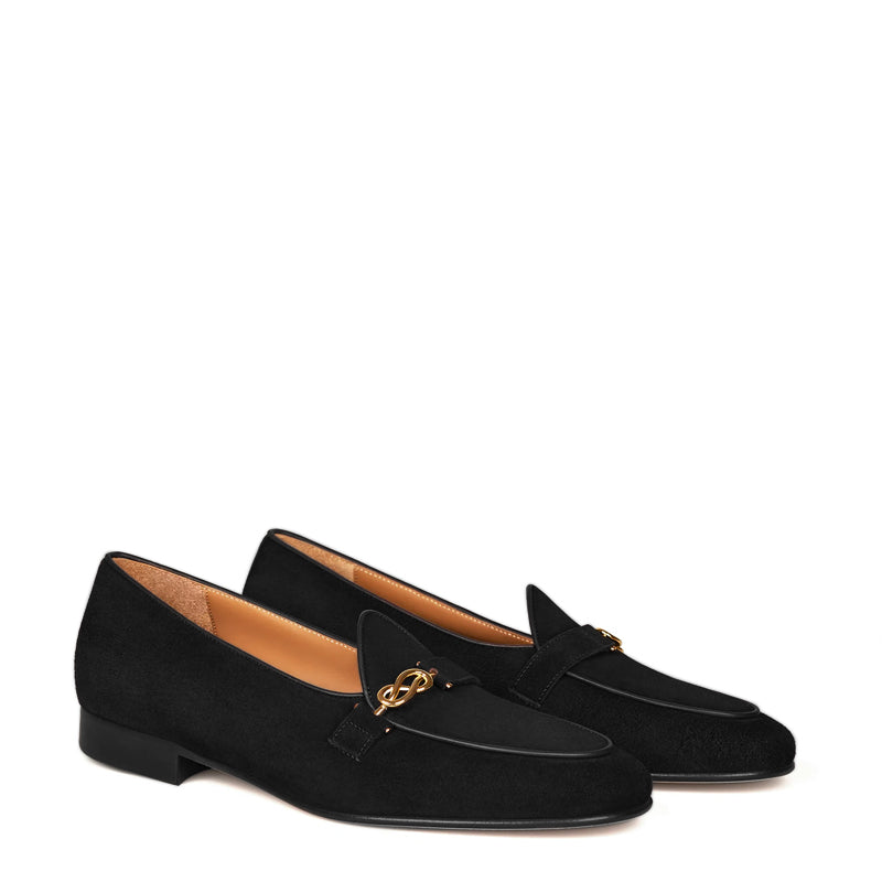 Men s Suede Loafers Sleek Shoe Black