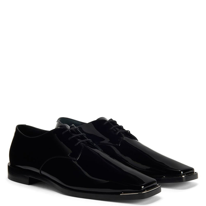 Patent Shiny Leather Plain Toe Derby Shoe