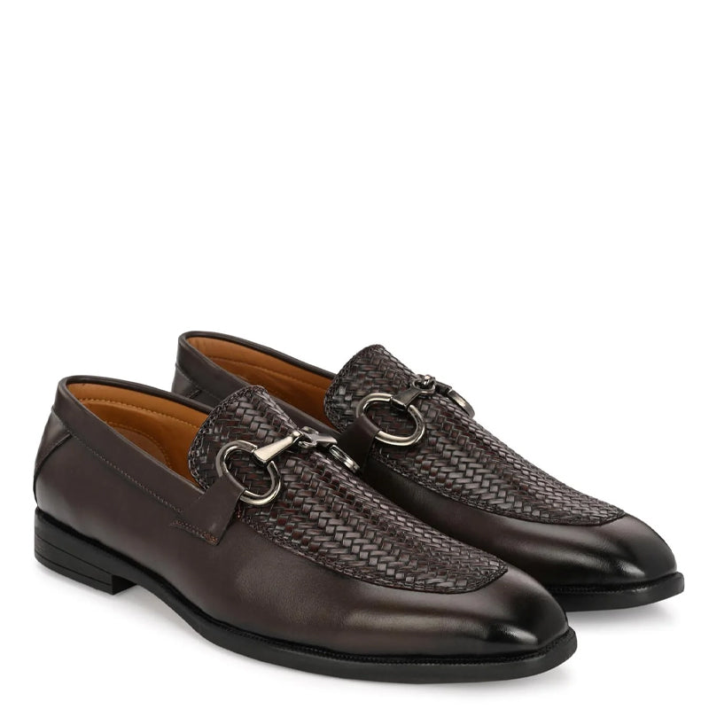 Classic Horsebit Leather Formal Buckled Brwon Loafer