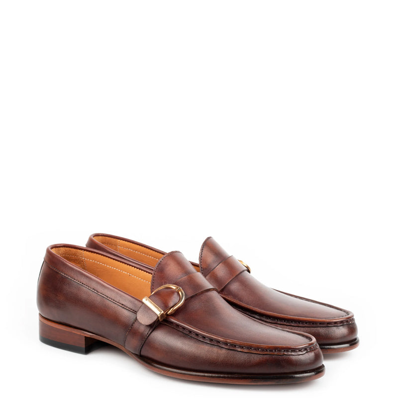 Polished Leather Single MonkStraps Loafer