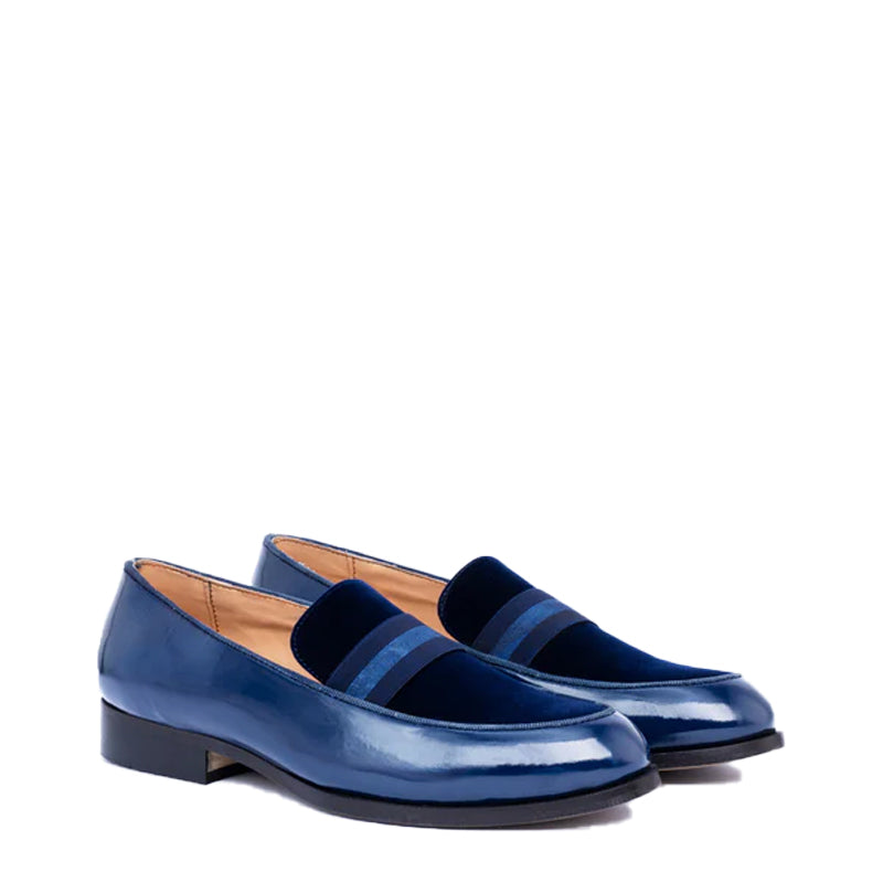 Upper Suede Patent Shiny Leather Loafer