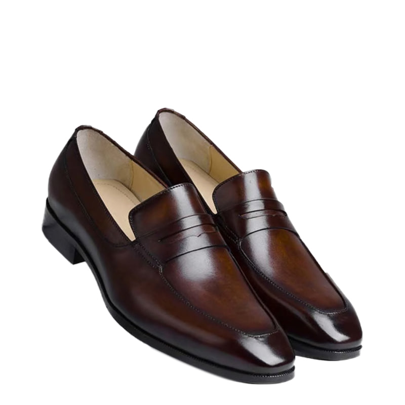Polished Leather Penny Loafer For Men