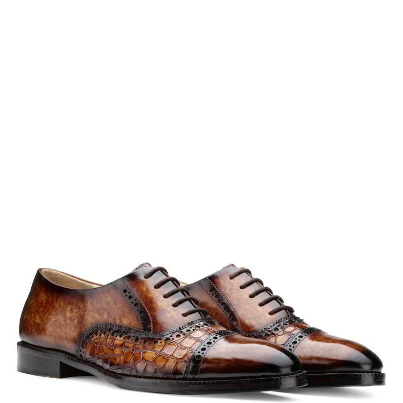 Croco Regent Embossed Leather Oxford