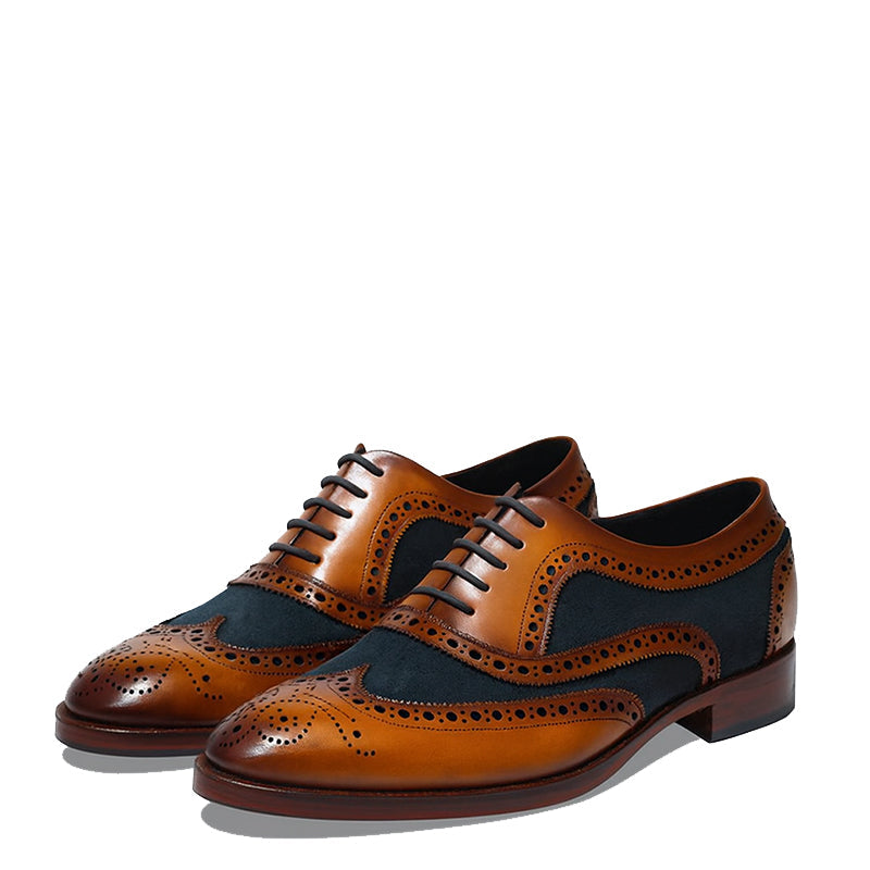 Men's Dual Textured Wingtip Laceup Brogue
