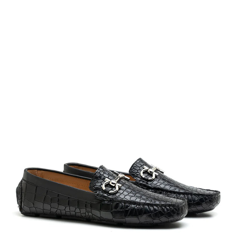 Men Nes Croc Emboss Driving Loafer