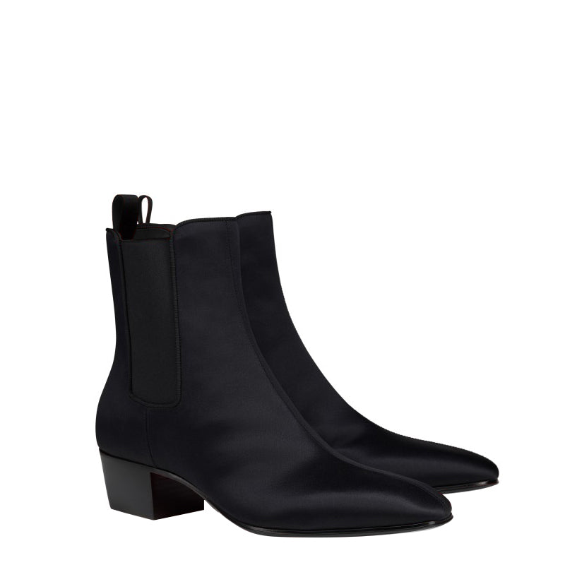 Luxury Chelsea Pointed Toe Boot with Low Block Heel