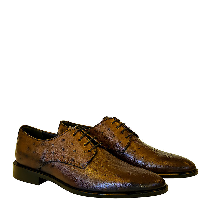 Luxury Textured Lace up Dress Shoes with Pointed Toe