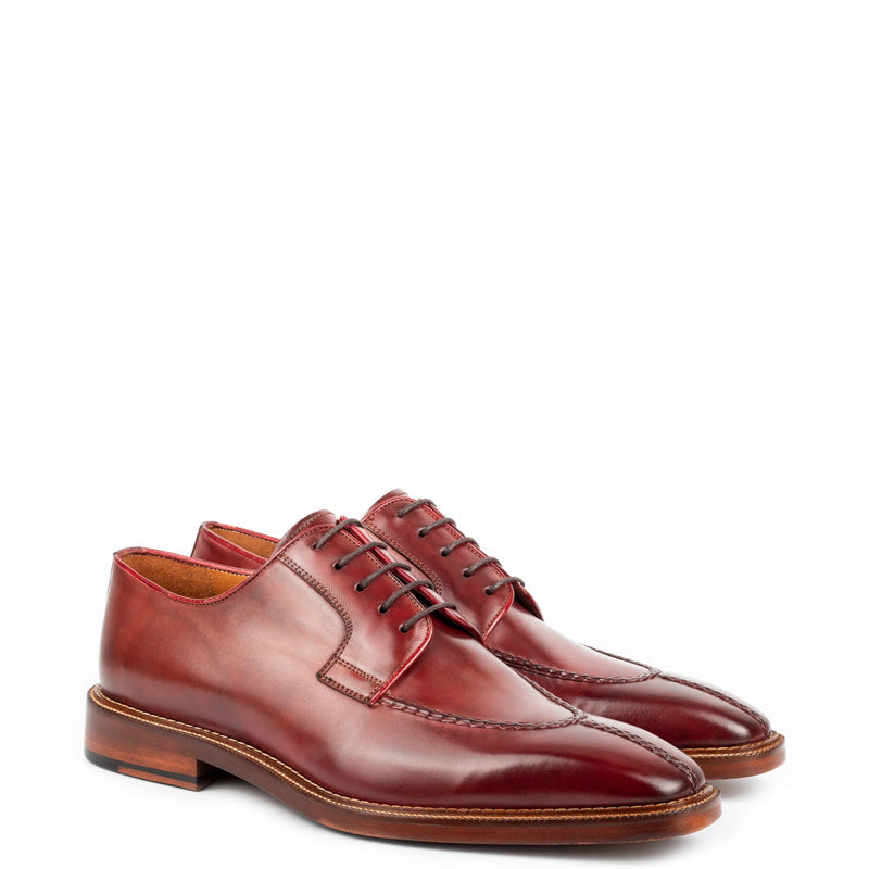 Split Toe Handpainted Crust Leather Derby Shoe