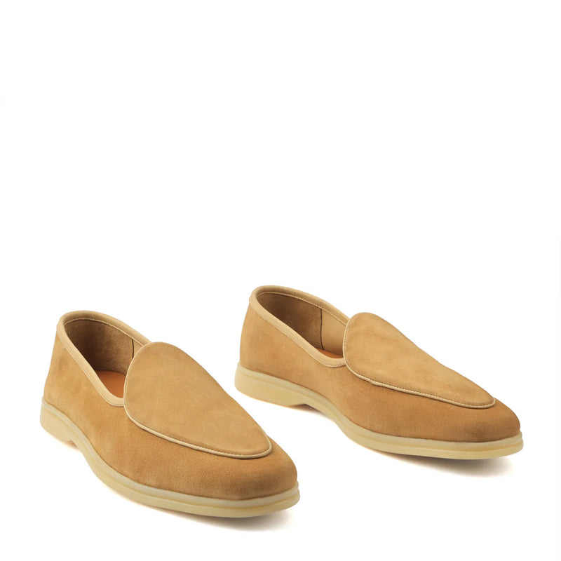 Suede Leather Solid Black Loafer For Men