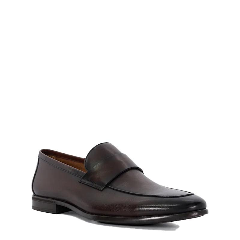 Men Solid Premium Leather Brown Loafer
