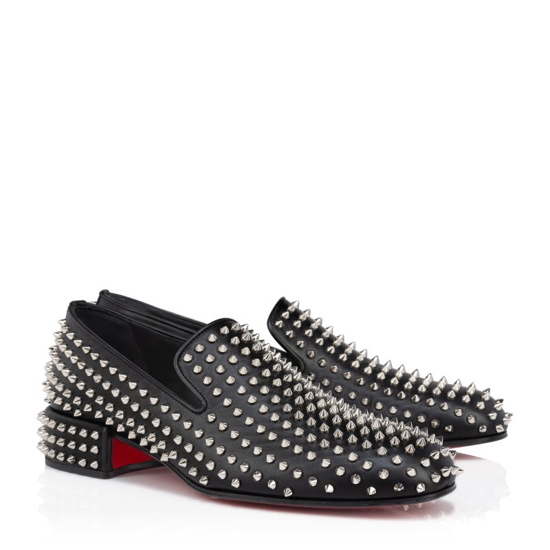Men Slip On Velvet Stud Leather Loafers