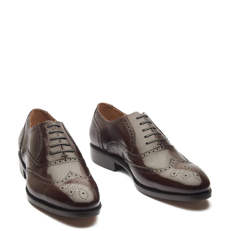 Men Lace-Up Leather Wingtip Oxford Burgundy Shoe