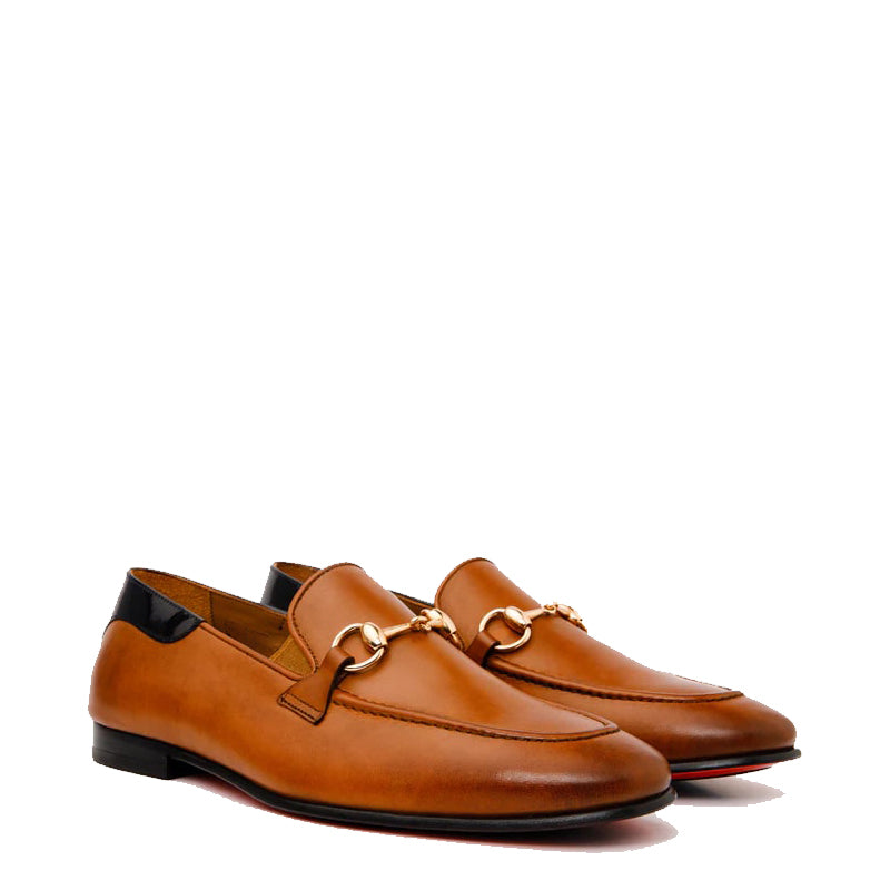 Black Leather Bit Loafer Men s Shoe