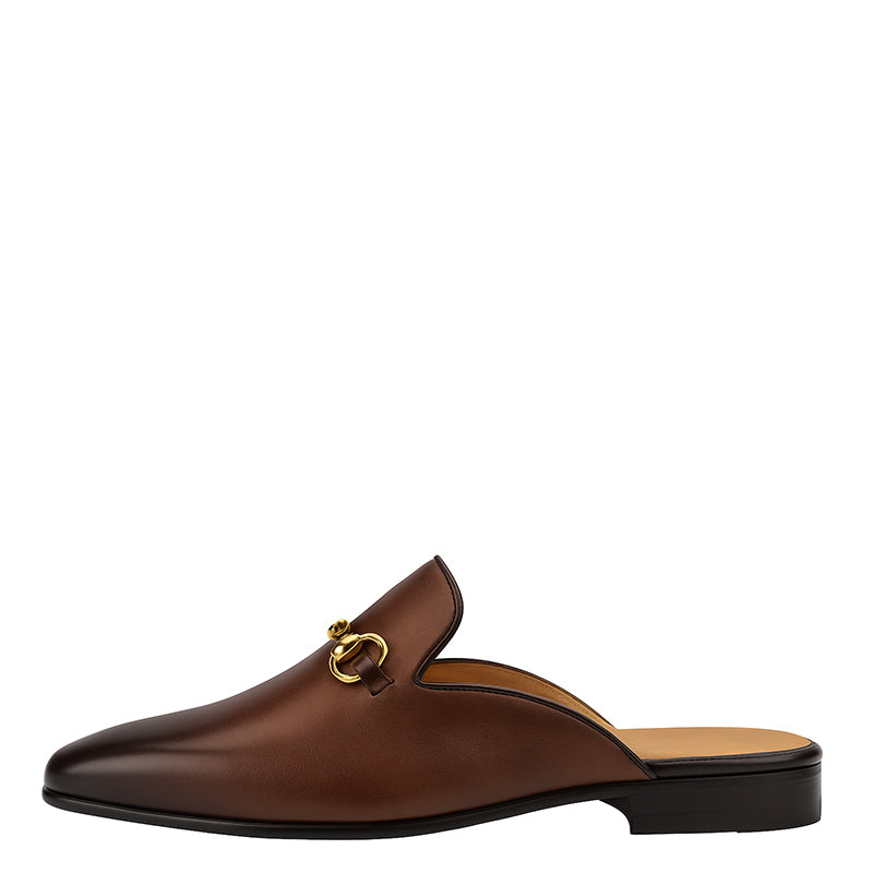 Plain Design Leather Mule