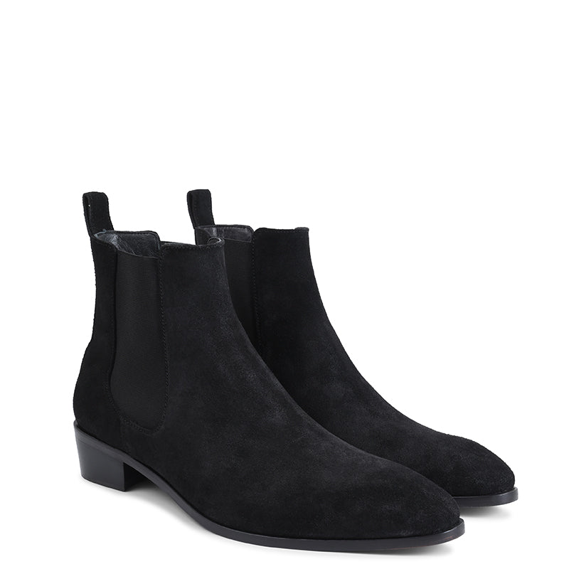 Men Suede Leather Plain Chelsea Boots