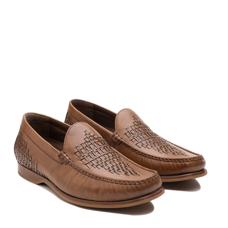 Men Slip On Leather Tassel Saddle Drift Loafer