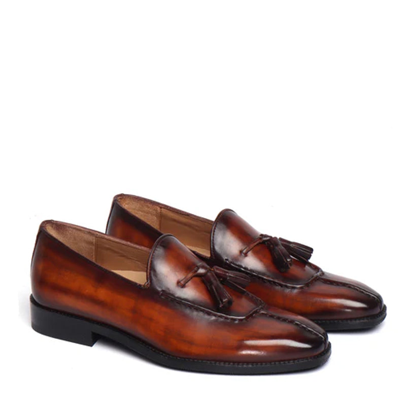 Handmade Leather Slip-On Formal Red Tassel Loafer