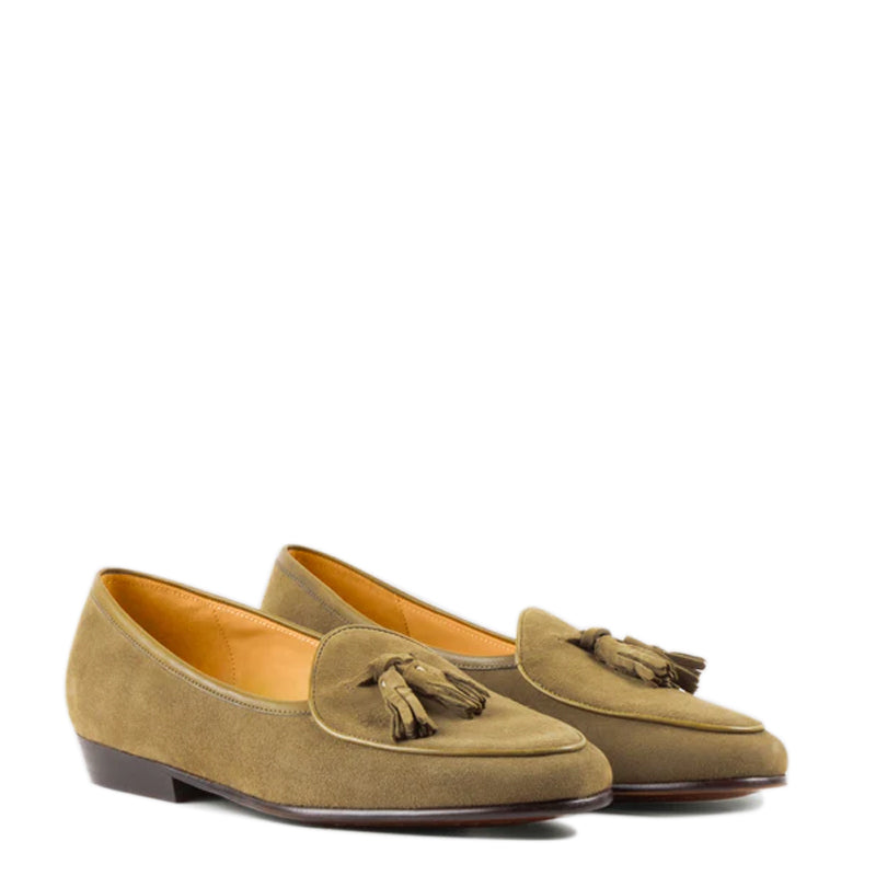 Classic Suede Leather Tassel Brown Loafer