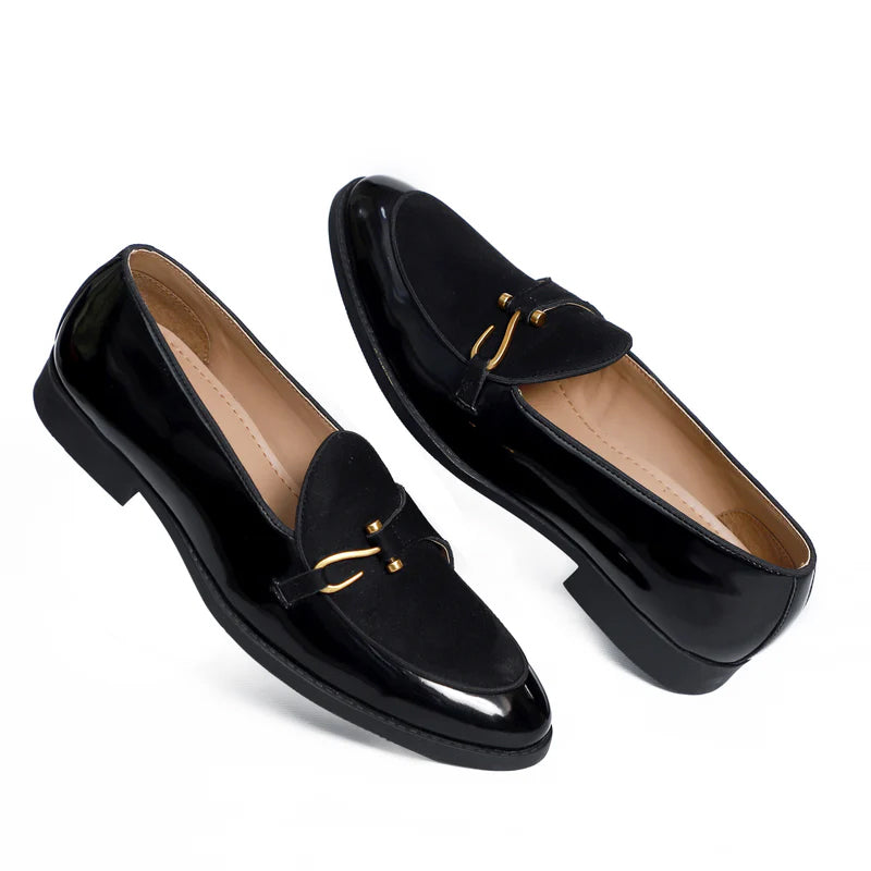 Patent Handmade Leather Brown Loafer For Men