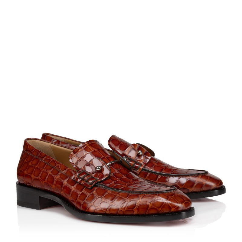 Men Solid Dark Brown Leather Loafer